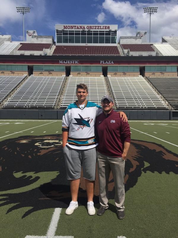 KorteKid's tweet photo. Thanks to @CoachBHen for showing me the beautiful campus. What an unbelievable winning tradition they have. Go Griz. https://t.co/Jb7gEMghe7