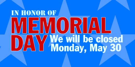 BrightIdeaToys's tweet photo. We are CLOSED in honor of Memorial Day.  Thank you. https://t.co/KMNWntcrYS