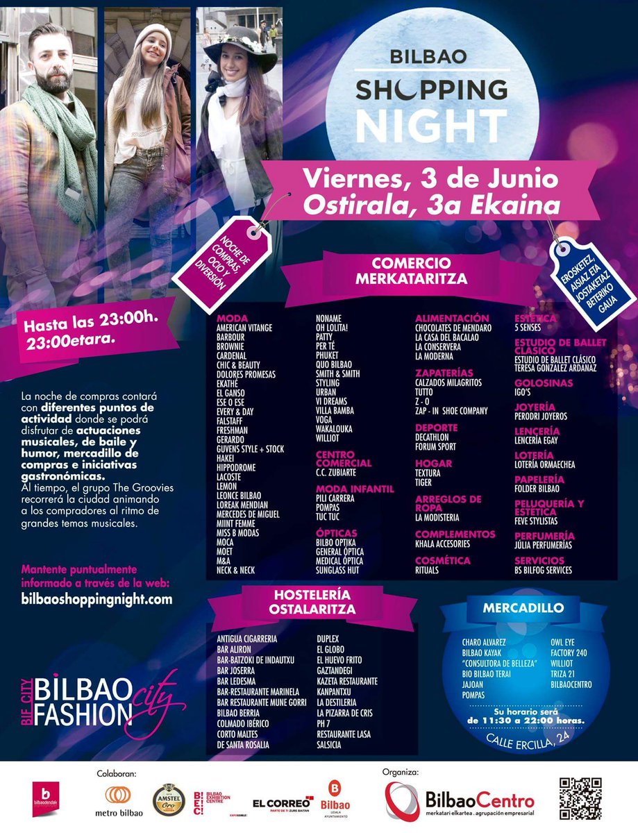 Listado #participantes #bilbaoshoppingnight Descarga el PDF aquí bit.ly/1OXC0oA
#Bilbao #BilbaoCentro 🌛🎈👚