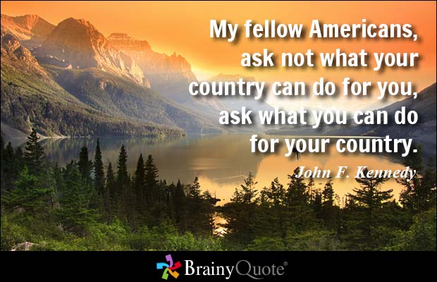 My fellow Americans, ask not what your country can do for you, ask what you can do for your country.#MemorialDay2016