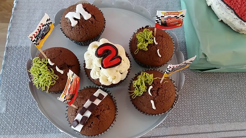 Blixton Mcqueen themed cupcakes for a two year old birthday party!