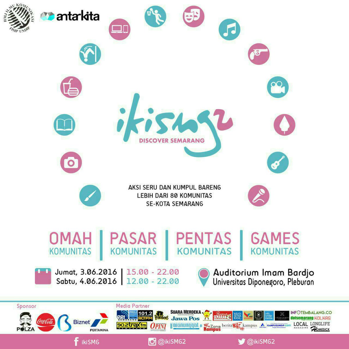 Catet tanggalnya! 3 &amp; 4 Juni 2016 di Auditorium Imam Bardjo, UndipPleburan. #ikiSMG2 <a href="/ikiSMG2/">Iki Semarang</a>