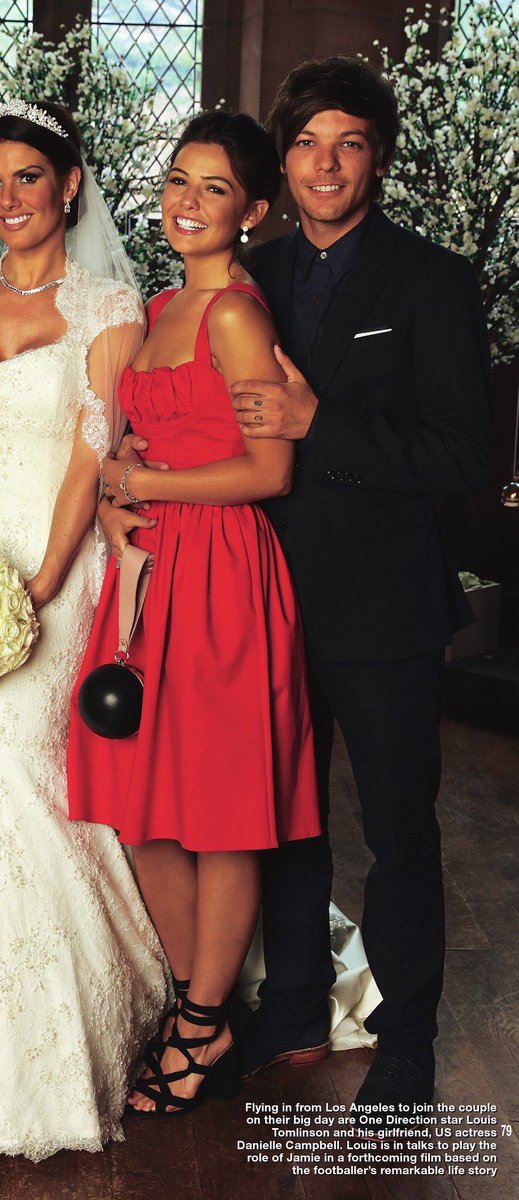 the1Dscene's tweet image. Louis and Danielle at Jamie Vardy&apos;s wedding.