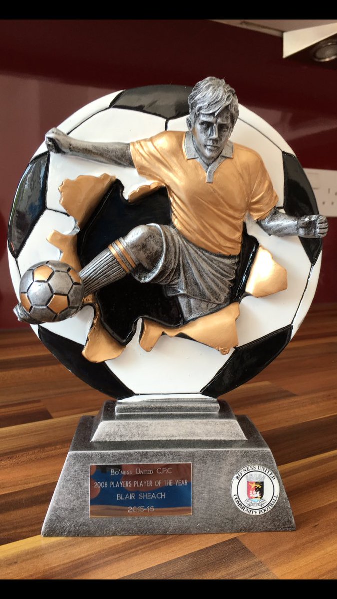 AlexSheach's tweet photo. Blair's football trophy - Players' Player of the Year @angystewart1 @MorayPS https://t.co/mEBJlFUsHK