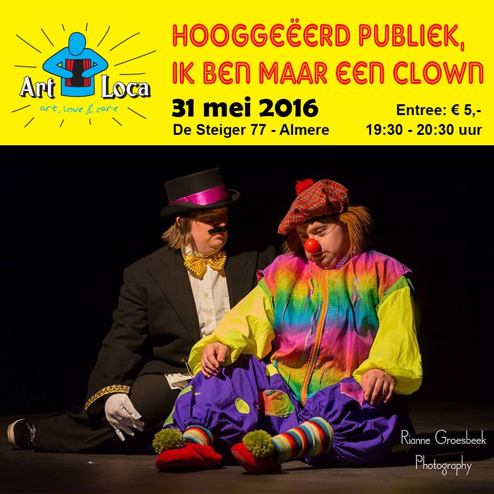 #voorstelling Art Loca morgenavond <a href="/BlauweReiger77/">De Blauwe Reiger</a> #almere #down #beperking #handicap #zorg #theater #muziek