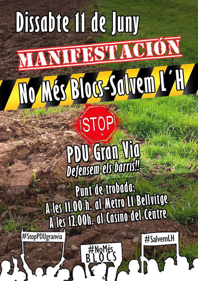 aaaavvvv_'s tweet photo. Suport-difusió a la lluita veinal #NoMesBlocs #StopPDUGranVia a #LHospitalet Es convoca manifestació x 11 de Juny! https://t.co/kwfpwXy3Ph