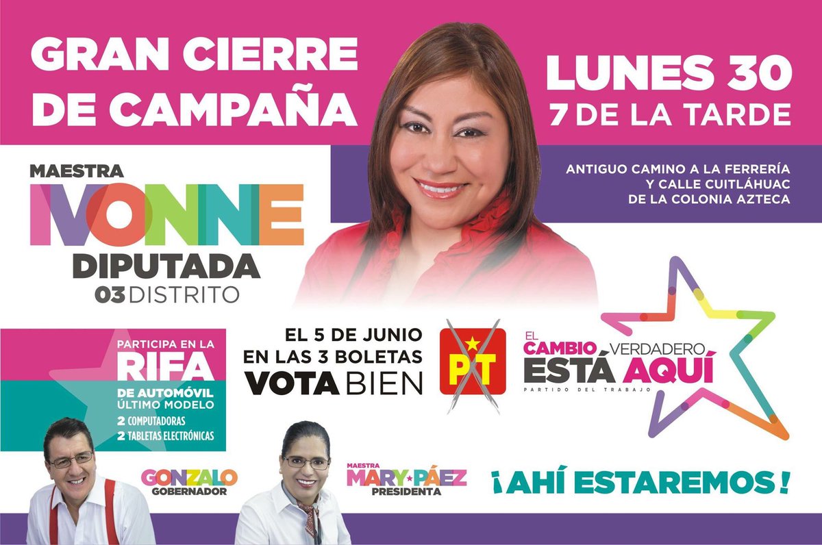 Gran cierre de campaña HOY 7 pm, acompáñanos y se testigo de que el #CambioVerdadero está aquí, #VotaBien x #Durango