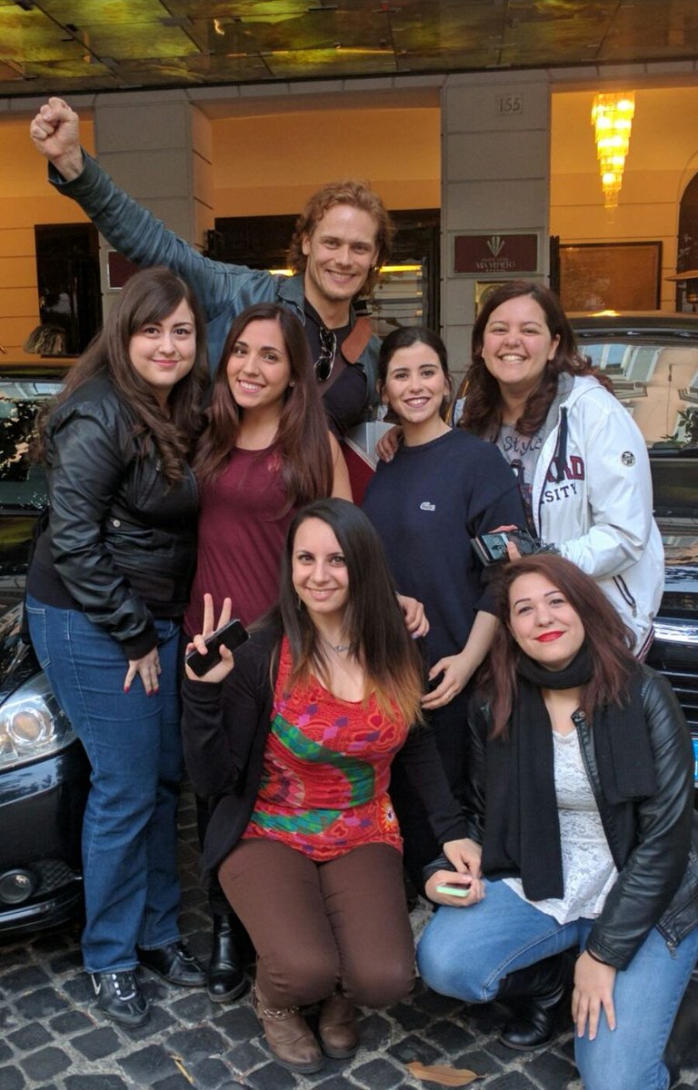 smandrygroup's tweet photo. @SamHeughan Best group photo EVER!😍
Thank you for beeing so sweet with us. Happy holiday! 😘 https://t.co/l3Hd0FNgJ3