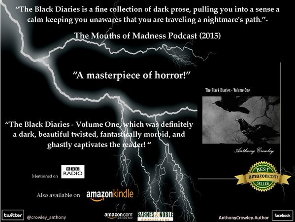 geekravenpoet's tweet photo. "The Black Diaries-Vol.1"- available worldwide! Have you read yours? :) AC #horror #books  https://t.co/mIAoAACsvh https://t.co/jXllnTFr3O