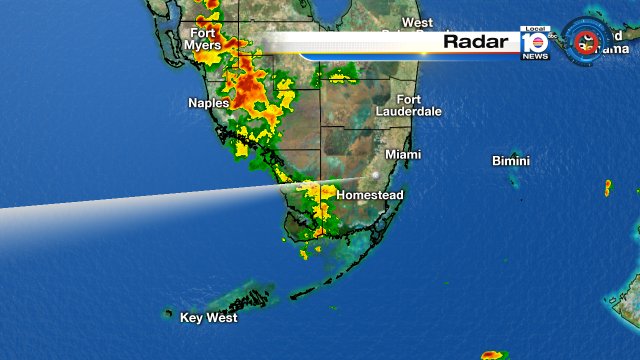 Storms mainly on the West Coast this evening. @TrentAricTV has your forecast NOW on @WPLGLocal10 https://t.co/rvGUG1EHAS