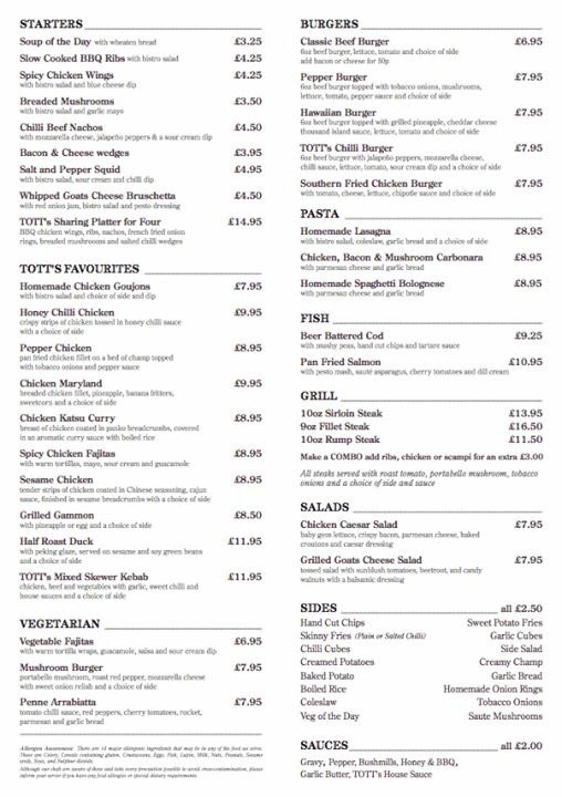 tottbargrill's tweet photo. Our new All Day Menu is NOW available and we have added some superb dishes to it! Come down and try it! https://t.co/sEy09daWTd