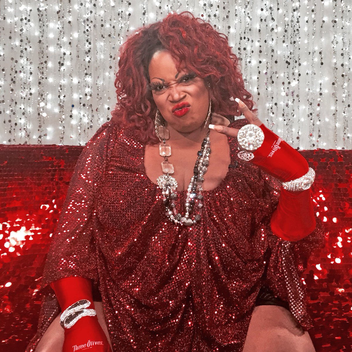 Lady red couture drag race