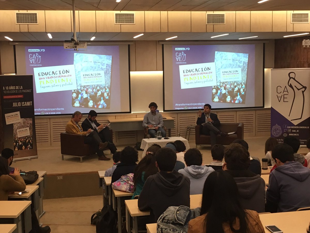 SEGUIMOS en la presentación del libro de <a href="/jisamit/">Julio Isamit</a> Educación: una #TransformacionPendiente organizado por <a href="/CAAE_UC/">CAAE</a>