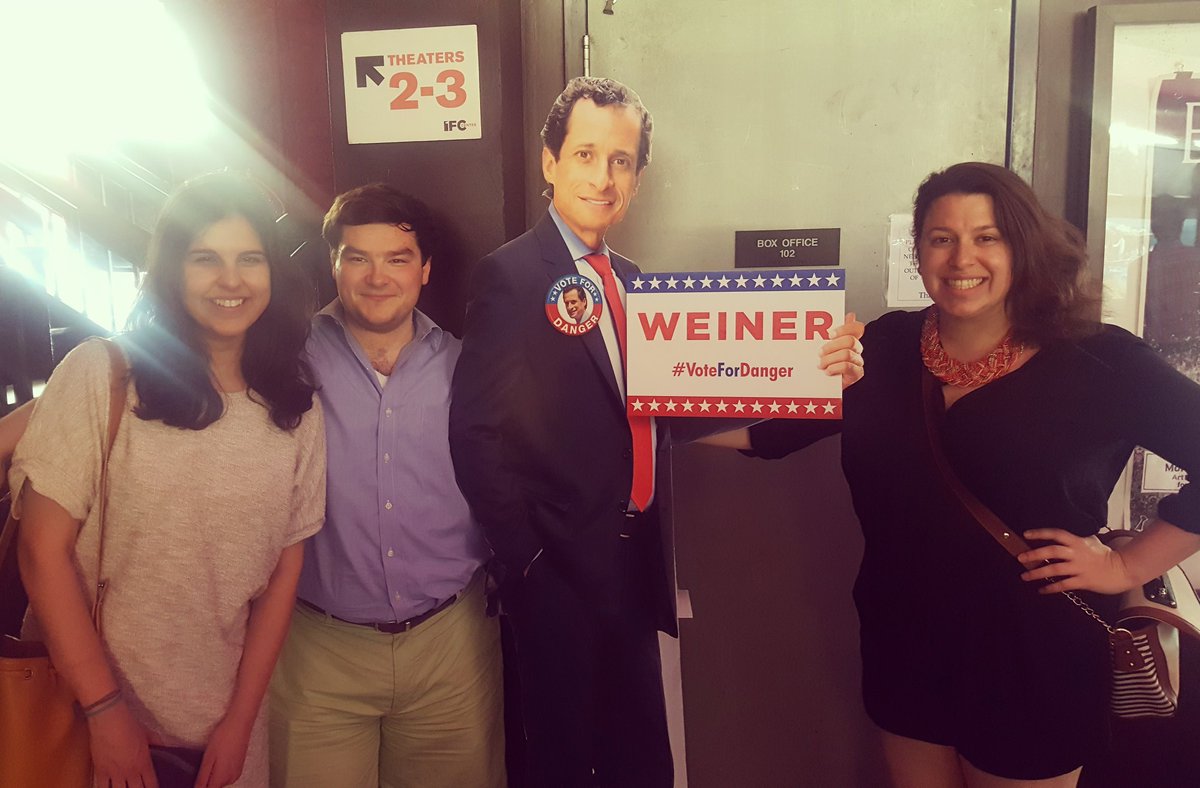 IlanaMaier's tweet image. Live tweeting Weiner probably wouldn't be proper movie decorum, right? #votefordanger #nyc2013 #politics