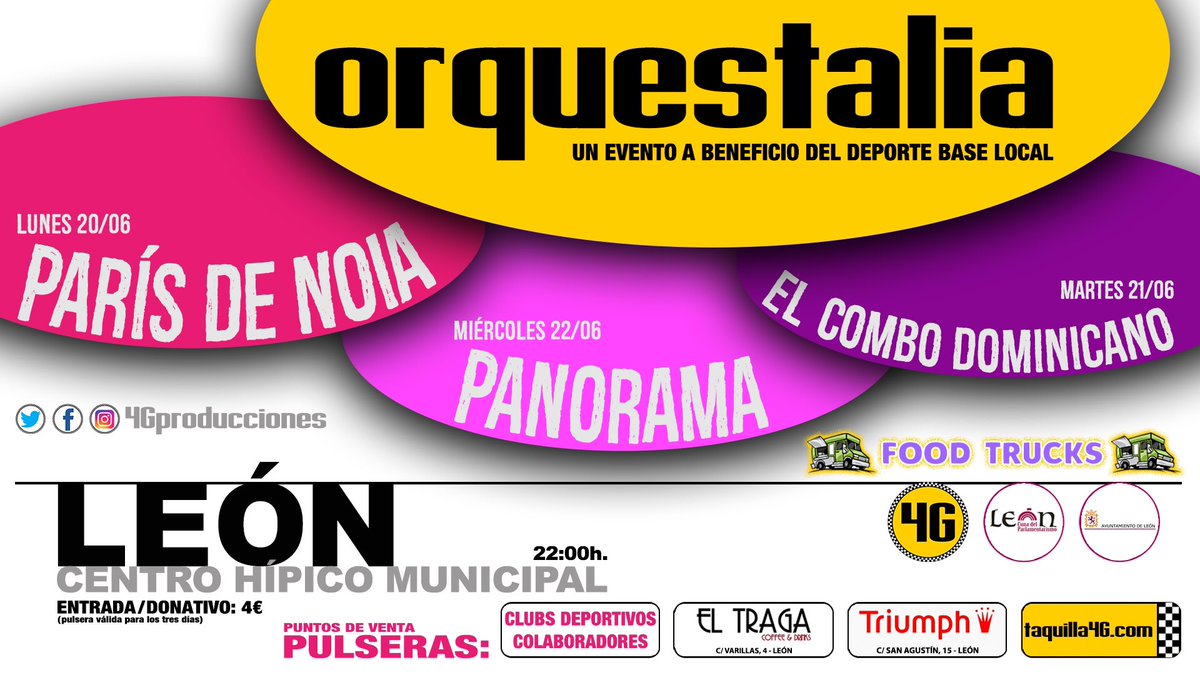 Ya tienes tu pulsera???
Tres noches de fiesta espectacular con las tres mejores orquestas!!🔝
planazoenleon.com