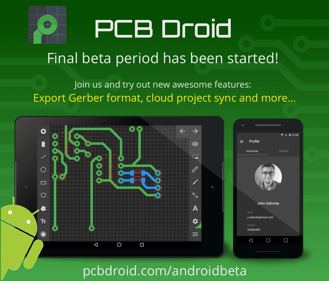 PCBDroid's tweet image. Our final beta on android is available. Check out: pcbdroid.com/androidbeta  #PCBDesign #Startups #Startup