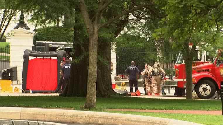 White House on lockdown after suspicious package tossed over fence