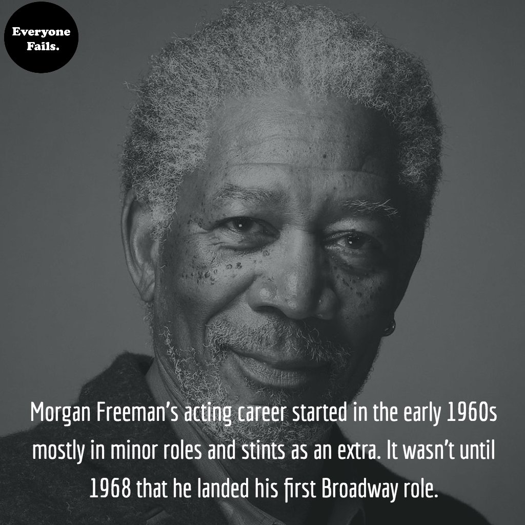 EveryoneFails's tweet photo. Did Morgan Freeman become a successful actor overnight? Take a guess. #everyonefails #motivation #morganfreeman https://t.co/CuiId6DF9d