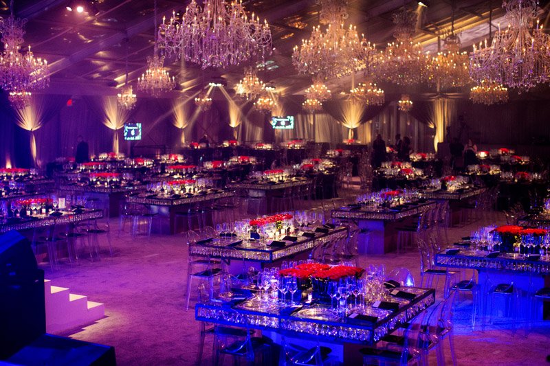 We provided the floral design for the Diamond Ball; vibrant red roses, perfectly lined up in long rectangle boxes.