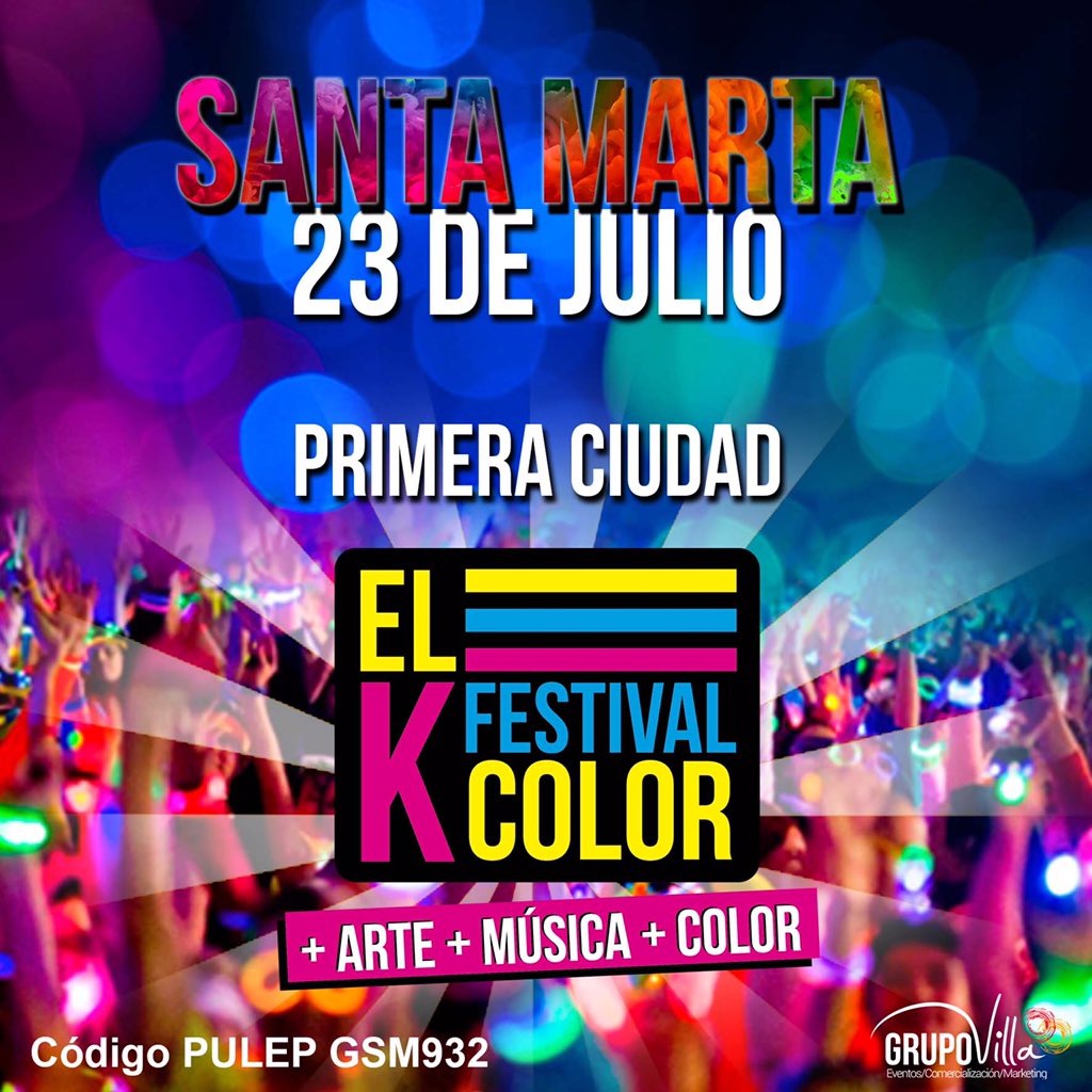 kfestivalcolor's tweet photo. Santa Marta el 23 de Julio llegaremos a tu ciudad con un nuevo formato, cargado de Color! #WeAreColor, #WeAreEmotion https://t.co/W1sEcYZXyL
