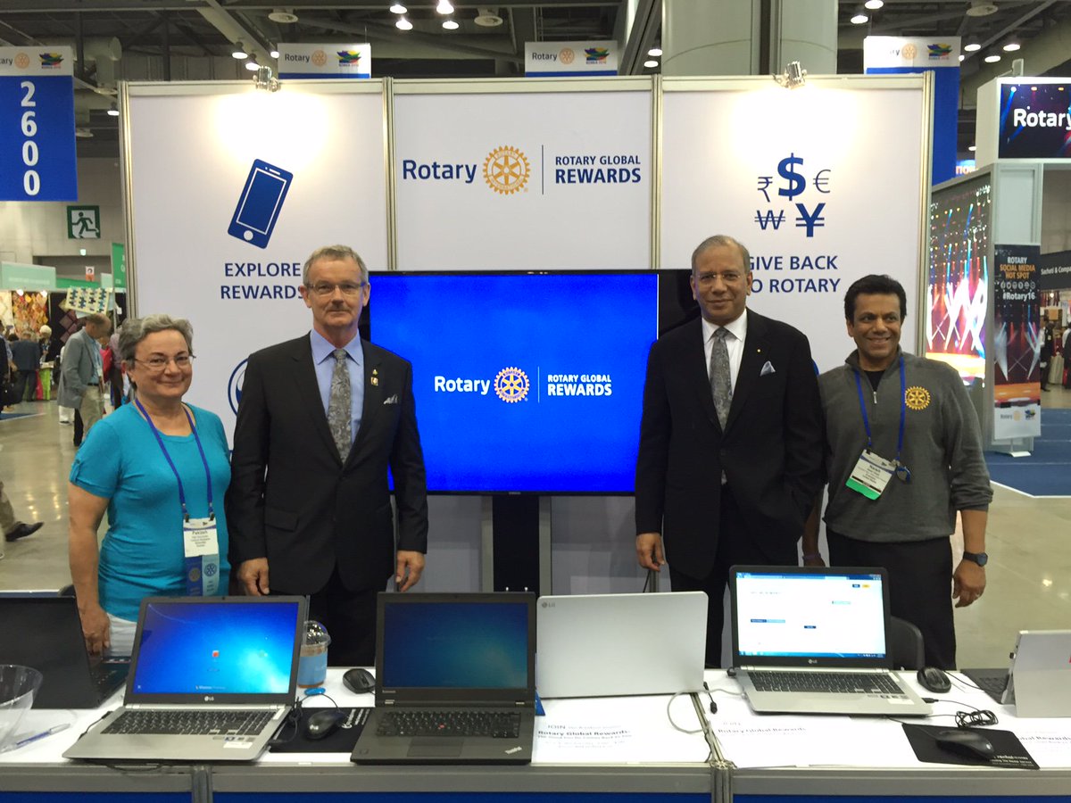 Rotary's tweet image. Visit the Rotary Global Rewards booth and find out how to get discounts on travelnand entertainment. #Rotary16
