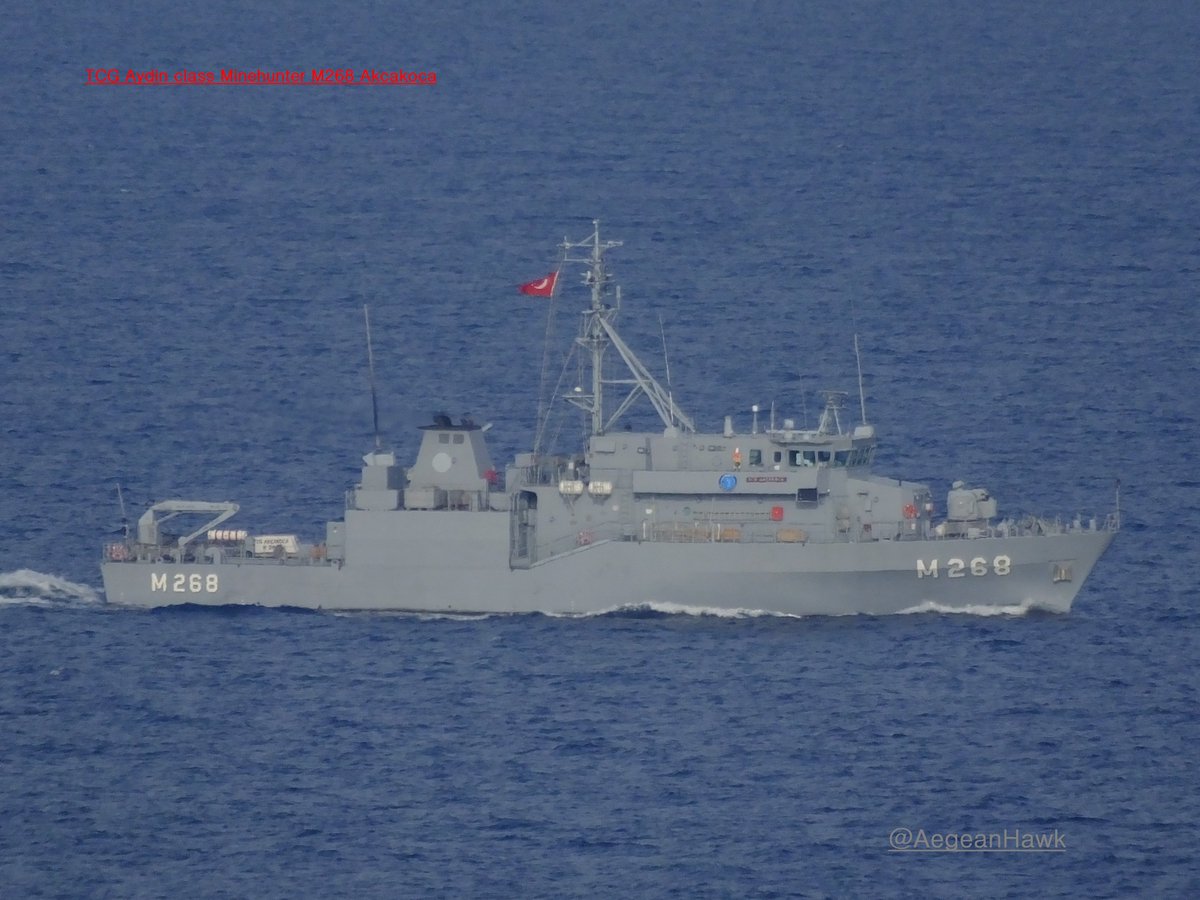 AegeanHawk's tweet photo. #TurkishNavy #Efes2016 #Aydinclass #Minehunter #M268Akcakoca #M269Anamur southbound #Aegeansea https://t.co/j0pi0d3bJU