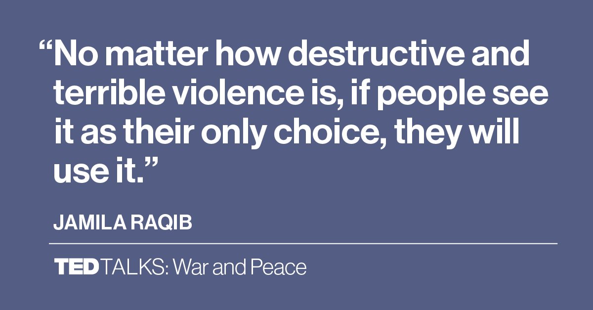 TEDTalks's tweet image. We can’t end violence without an alternative. @jamilaraqib on the importance of non-violent action: #TEDTalksPBS