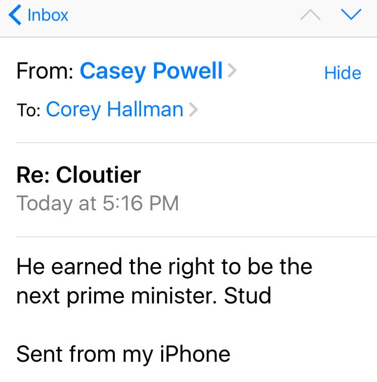 corey_hallman's tweet photo. Well deserved praise for @c_cloutier45 from one of the all-time greats @caseypowell22. #NCAALacrosse https://t.co/a4czWeXchZ