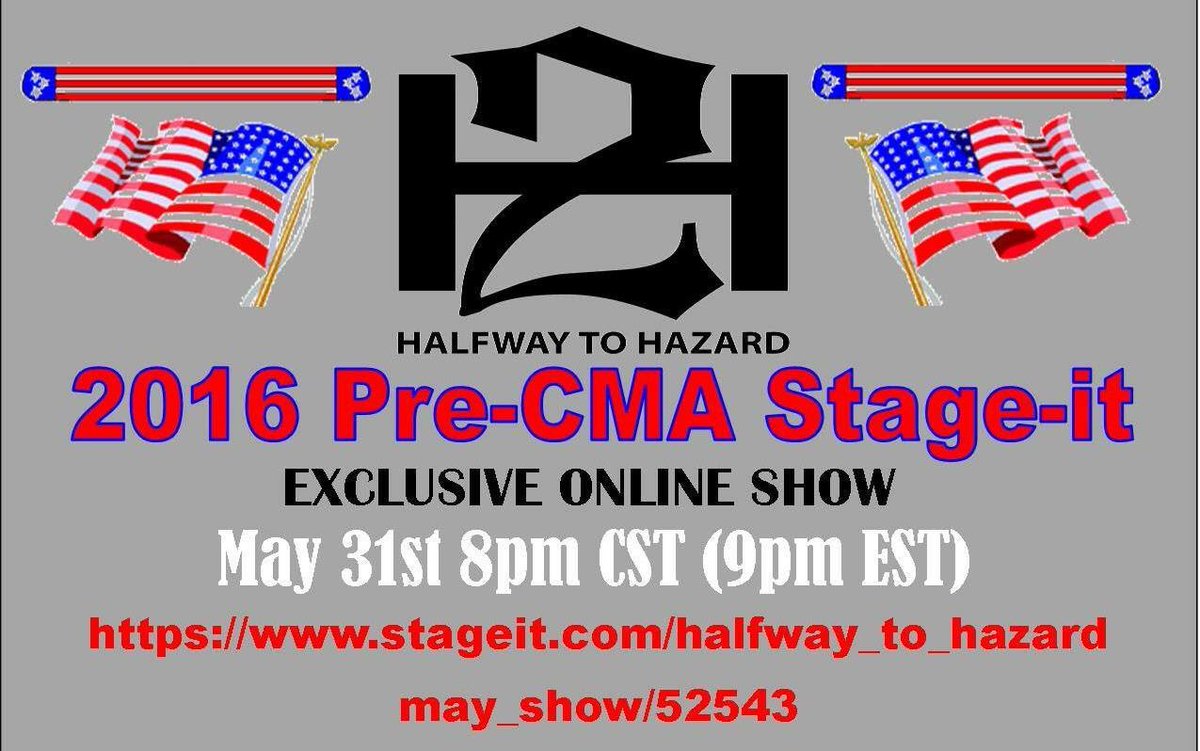 kalisa21's tweet photo. Get your tix 2 see @HalfwayToHazard online show. Tomorrow https://t.co/E3sNZBoGFl https://t.co/dShBlgOyPb