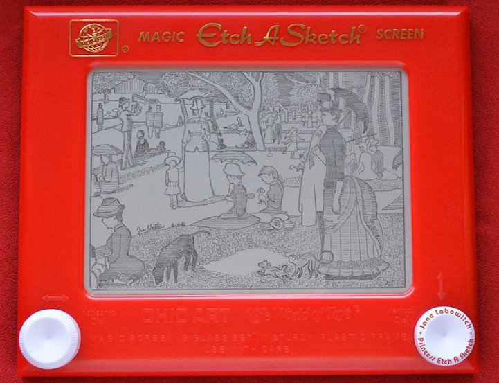Artist recreates iconic paintings on an Etch A Sketch - take a look: bit.ly/1WZrcib #creative