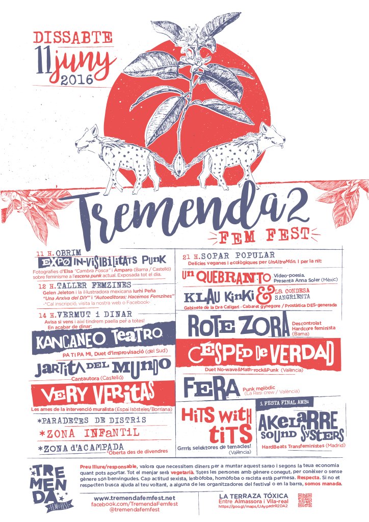 "Nos pone to hienacas" el cartelaco que hem preparat! 11 de juny a Vila-real! Support your local girl gang!
