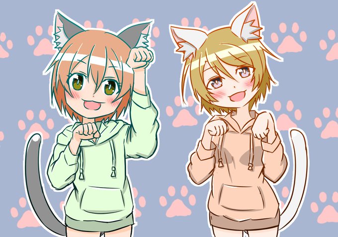 猫耳パーカーのtwitterイラスト検索結果 古い順