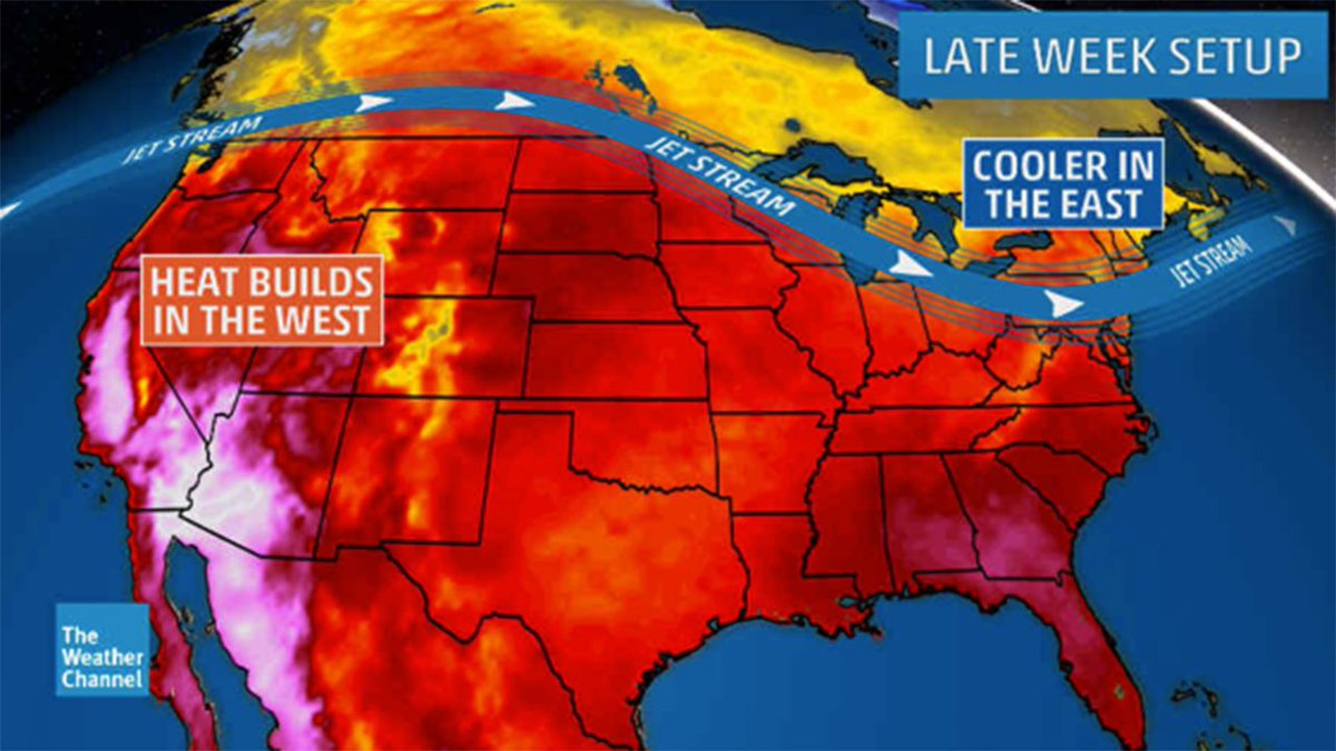 Pattern shift this week will bring possible record #heat to the West ...