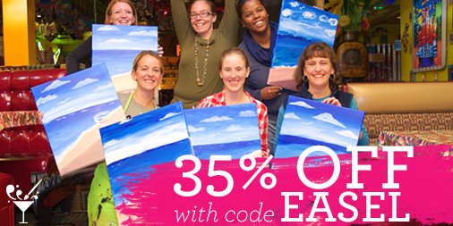 PaintNiteCal's tweet photo. Nothing better than time with friends! TODAY: Get 35% off w/ code EASEL. >> https://t.co/fAC8sMcRbX #memorialday https://t.co/wSgKRcIs1S