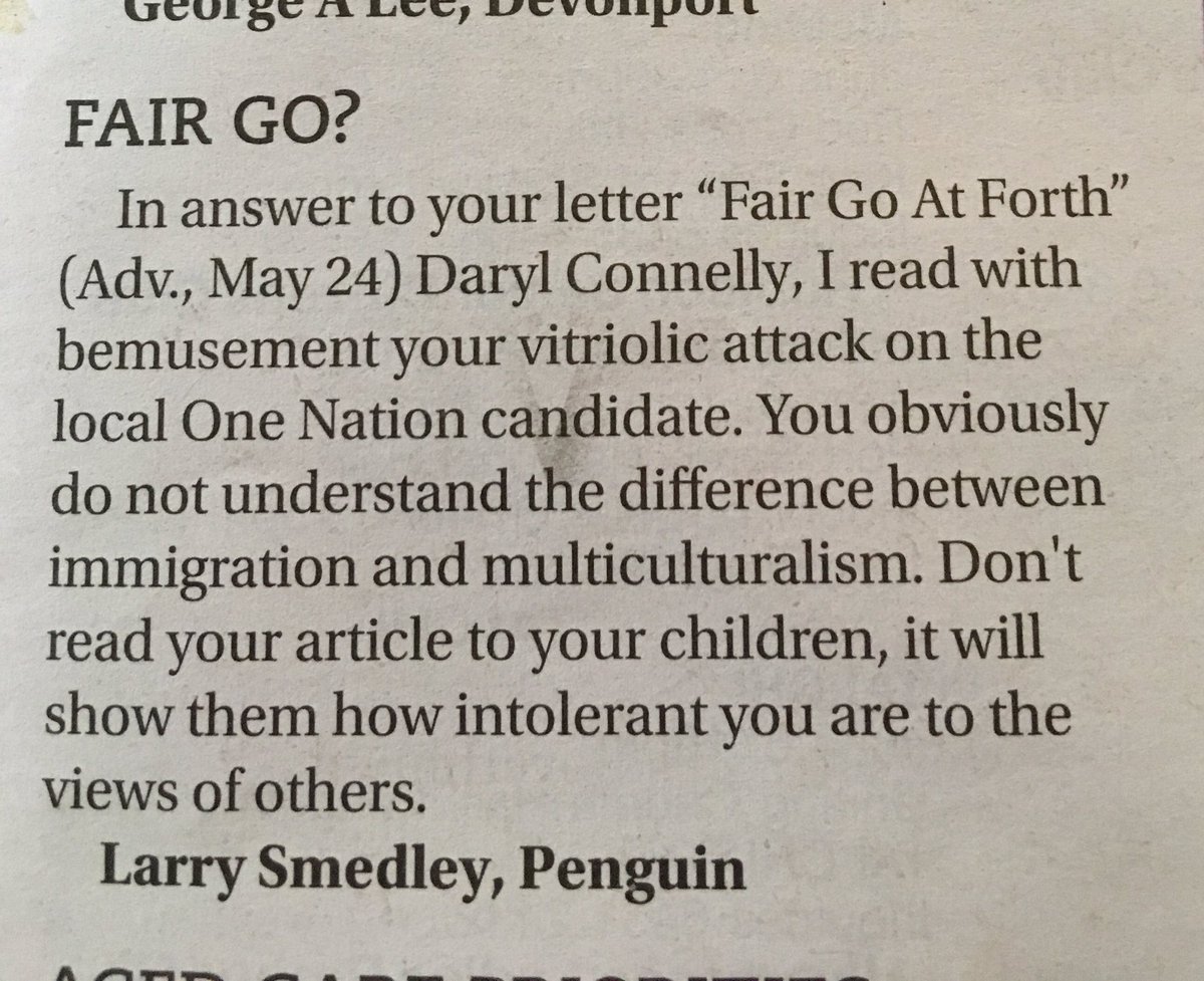AKeygan's tweet photo. @darylconnelly I'm fairly sure you know the difference between immigration + multiculturalism. U called out bigotry! https://t.co/djO3DBhZd3