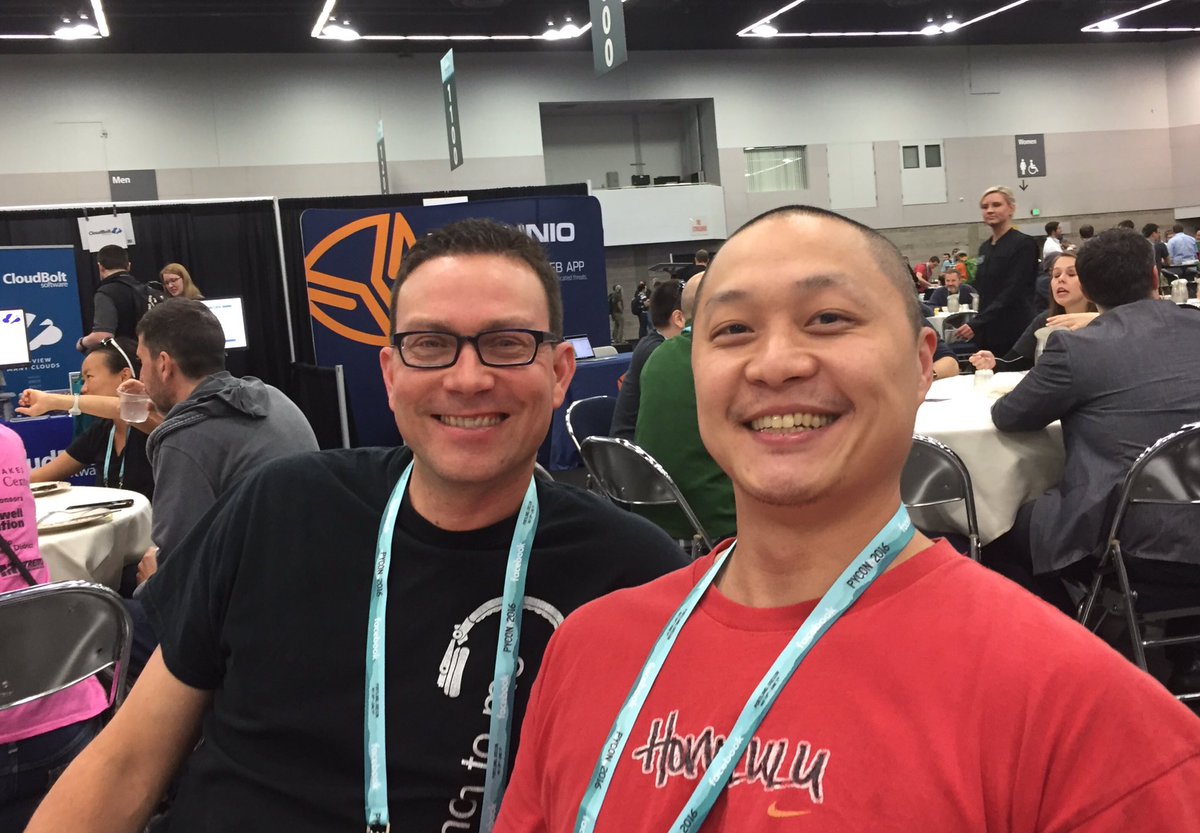 ericchou's tweet image. #talkpython and more with Michael #pycon2016