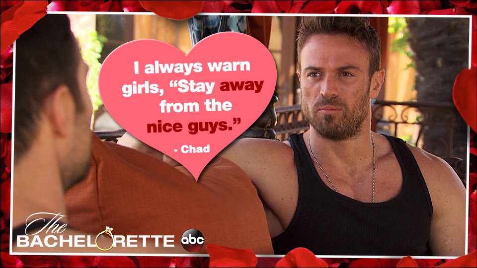 BacheloretteABC's tweet photo. Warnings by Chad! 
#TheBachelorette https://t.co/kL4pEaPOVk