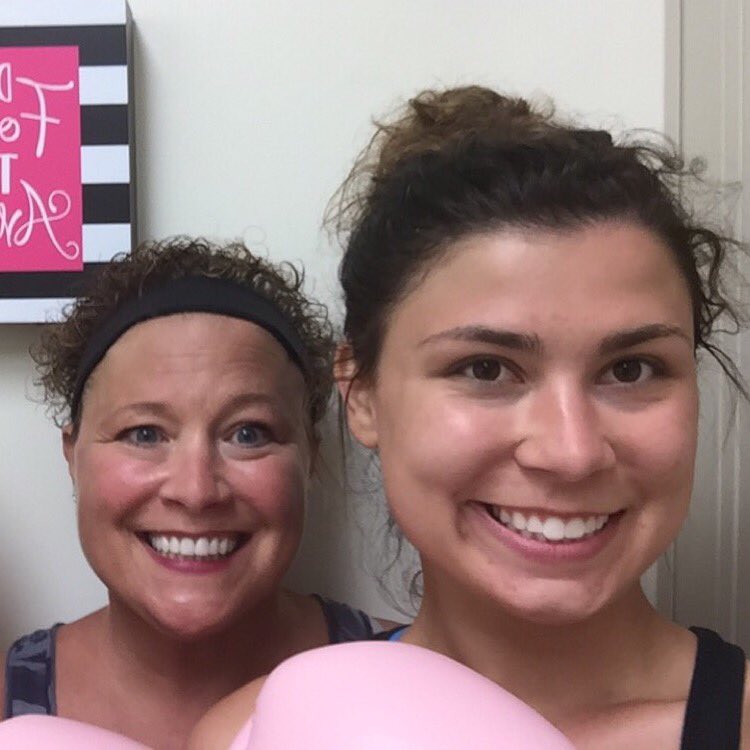 _lcsutton's tweet image. Courtney and I after our first kickboxing class!! Glistening beauties!!