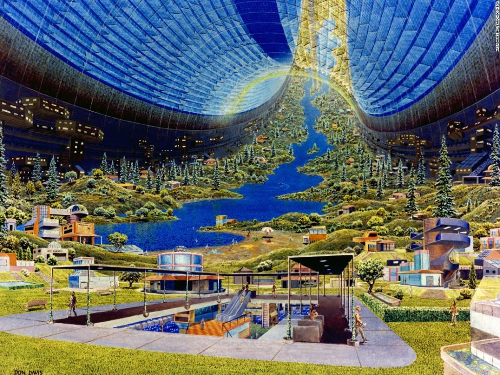 cnni's tweet photo. .@NASA's retro guide to future living: Would you want to live in a space colony? https://t.co/KjC9lEd0en @CNNStyle https://t.co/4JPJzBfmsZ