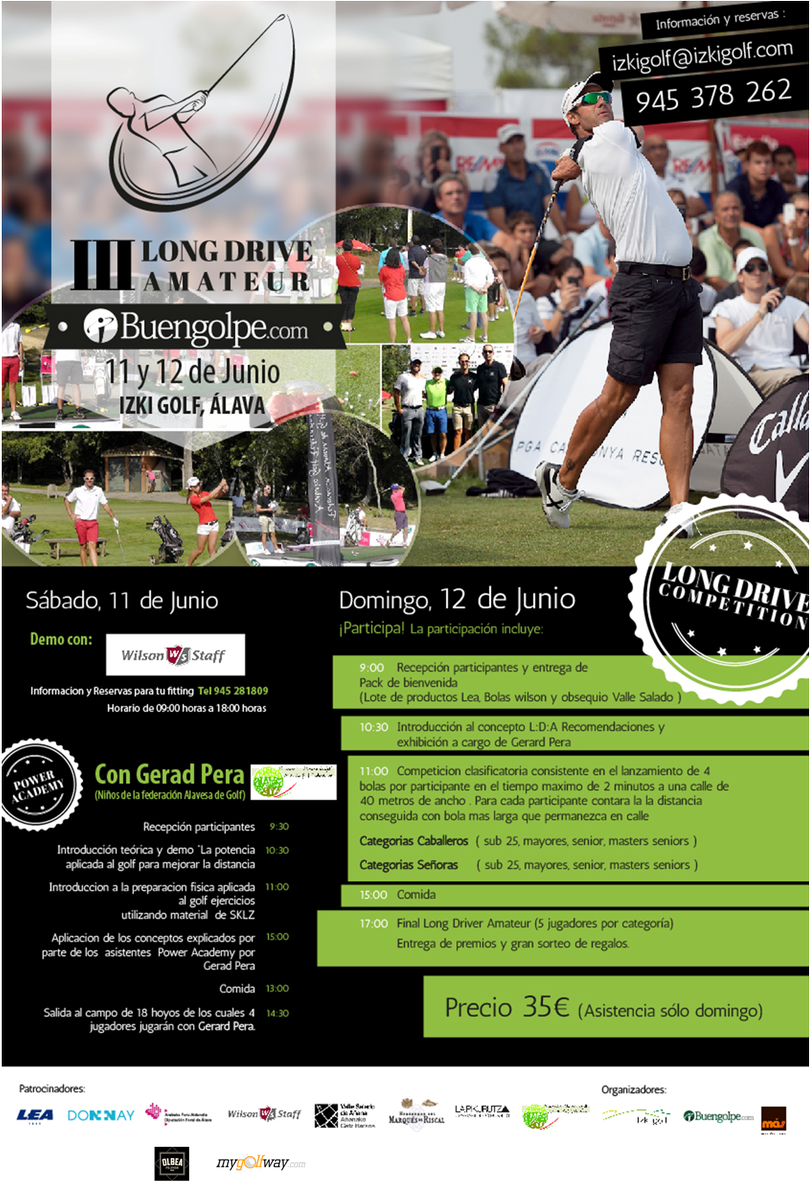 III #FestivalLongDrive Amateur con <a href="/GerardPera/">gerard</a>
Ven a la Fiesta del golf el 11-12 junio en <a href="/Izkigolf/">Izki golf</a>
#LongDrive