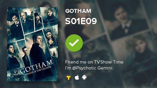_iwasholy's tweet image. Just watched Gotham's S01E09! #Gotham  ; still don't have a social life tvshowtime.com/show/274431/ep…