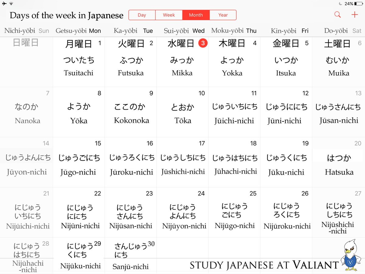 Valiant School How To Say The Days Of The Month Or During The Week 日程を日本語で言うとき Japan Japanese Jlpt T Co Boqpbwhspz