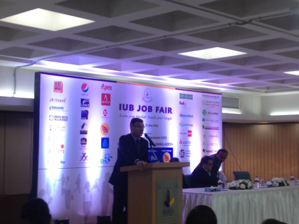 #IUBjobFair Mr. Milan Pagon, Pro-VC @iubedu giving his speech @mpagon1