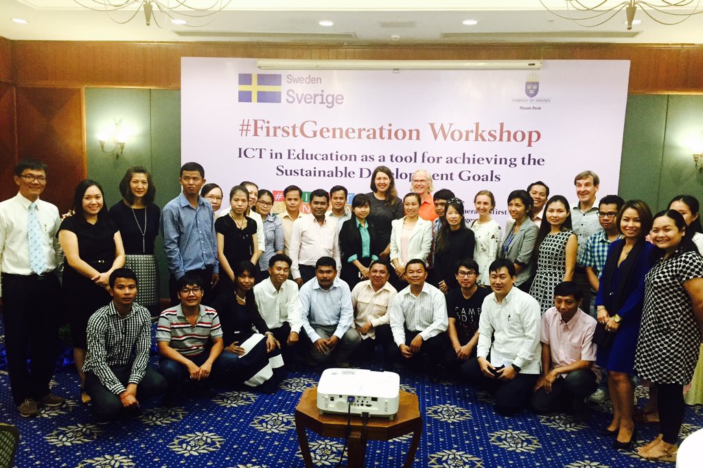 AmHultgard's tweet photo. Great discussing ICT &amp; education in support of #GlobalGoals Educational &amp; tech savvy crowd! @F1rst_Gen #Cambodia https://t.co/ReixVA0P6n
