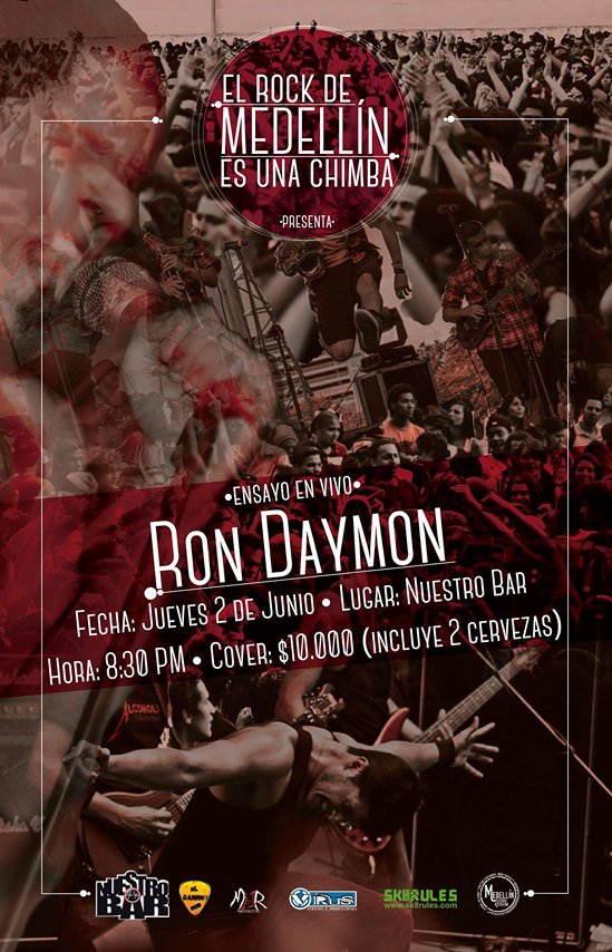 RonDaymon's tweet image. Este jueves 2 de junio estaremos ensayando en vivo, todo parte de la campaña #ElRockDeMedellinEsUnaChimba.