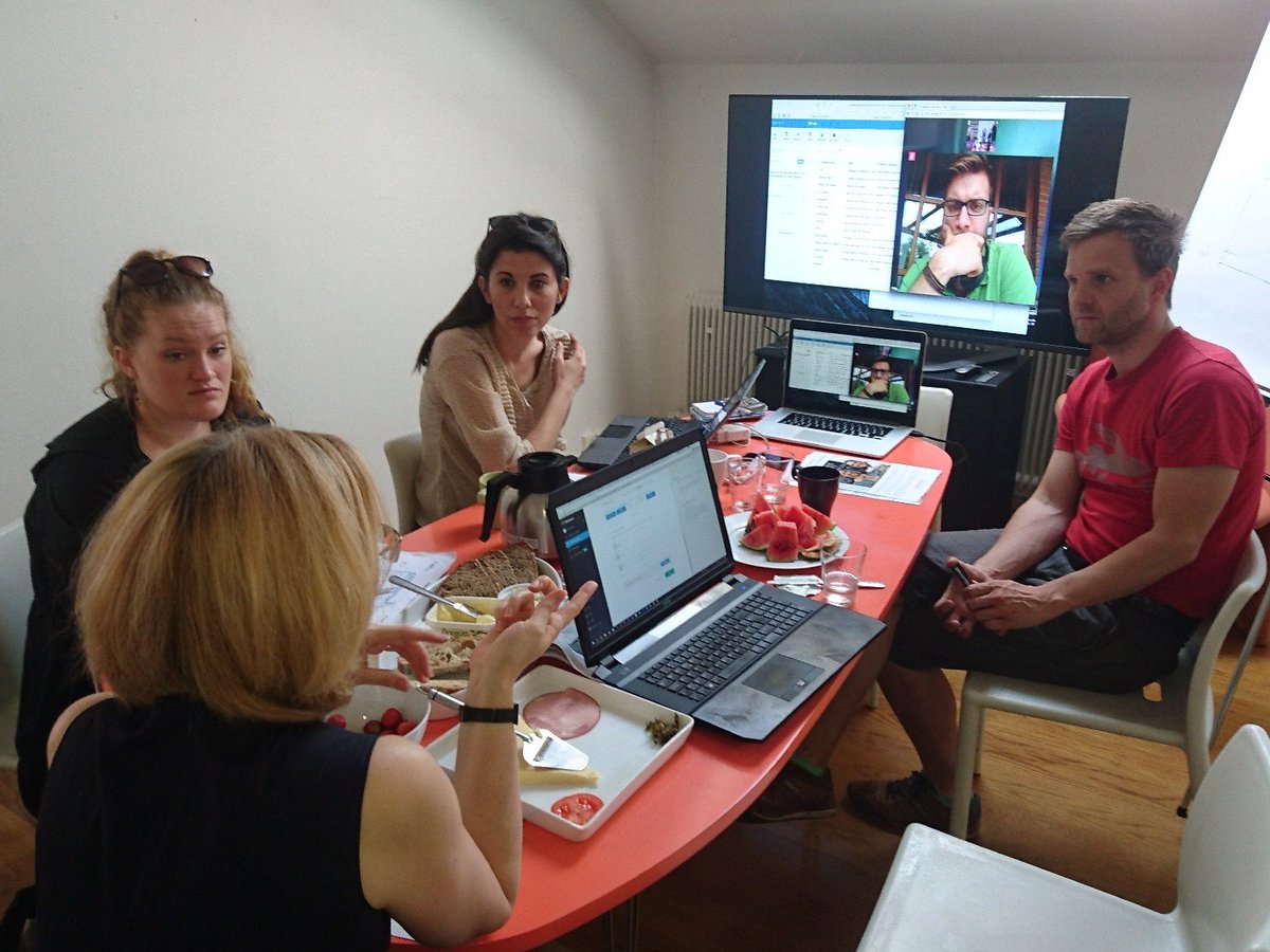 ImpactHubSTO's tweet photo. This is how the magic happens. Tough discussions over yummy lunch. Big things coming soon. Stay tuned #socent https://t.co/B5JdLsQj4Y