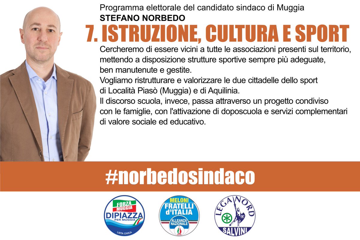 NorbedoStefano's tweet photo. Programma elettorale candidato sindaco di Muggia STEFANO NORBEDO. 7.ISTRUZIONE, CULTURA, SPORT #assiemepermuggia https://t.co/qBVOOPAV7C
