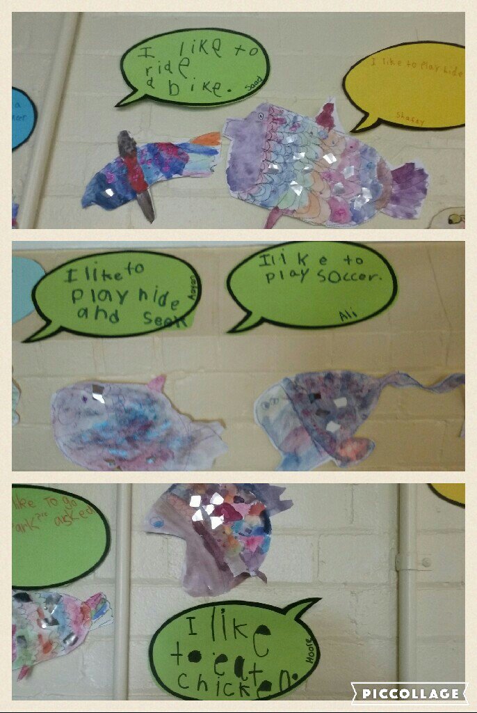 After reading the book, kindergarten tried to imagine what The Rainbow Fish liked best. <a href="/AuburnNthPS/">Auburn North PS</a>
