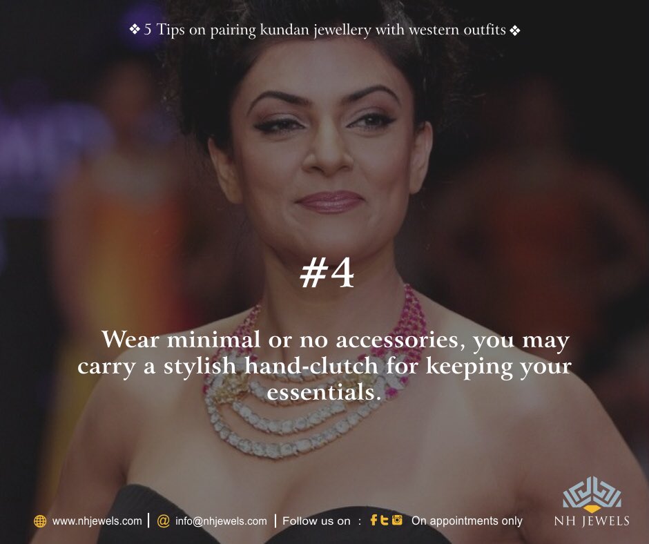 NH_JEWELS's tweet photo. #NHJewels #Five #tips on #Pairing #kundan #jewellery with #western #outfit  #things to be #remembered #JewelleryTips https://t.co/j77njz5MPq