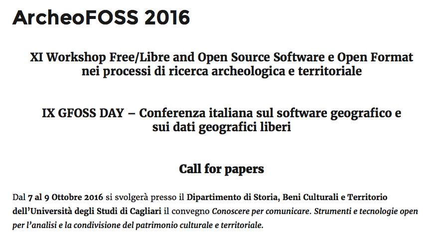ArcheoArte3DLab's tweet photo. #CallforPapers #ArcheoFOSS2016: c'è tempo fino al 30 luglio per inviare Abstract!
Per info: https://t.co/kzi2cm8I84 https://t.co/mkzCnelVJw